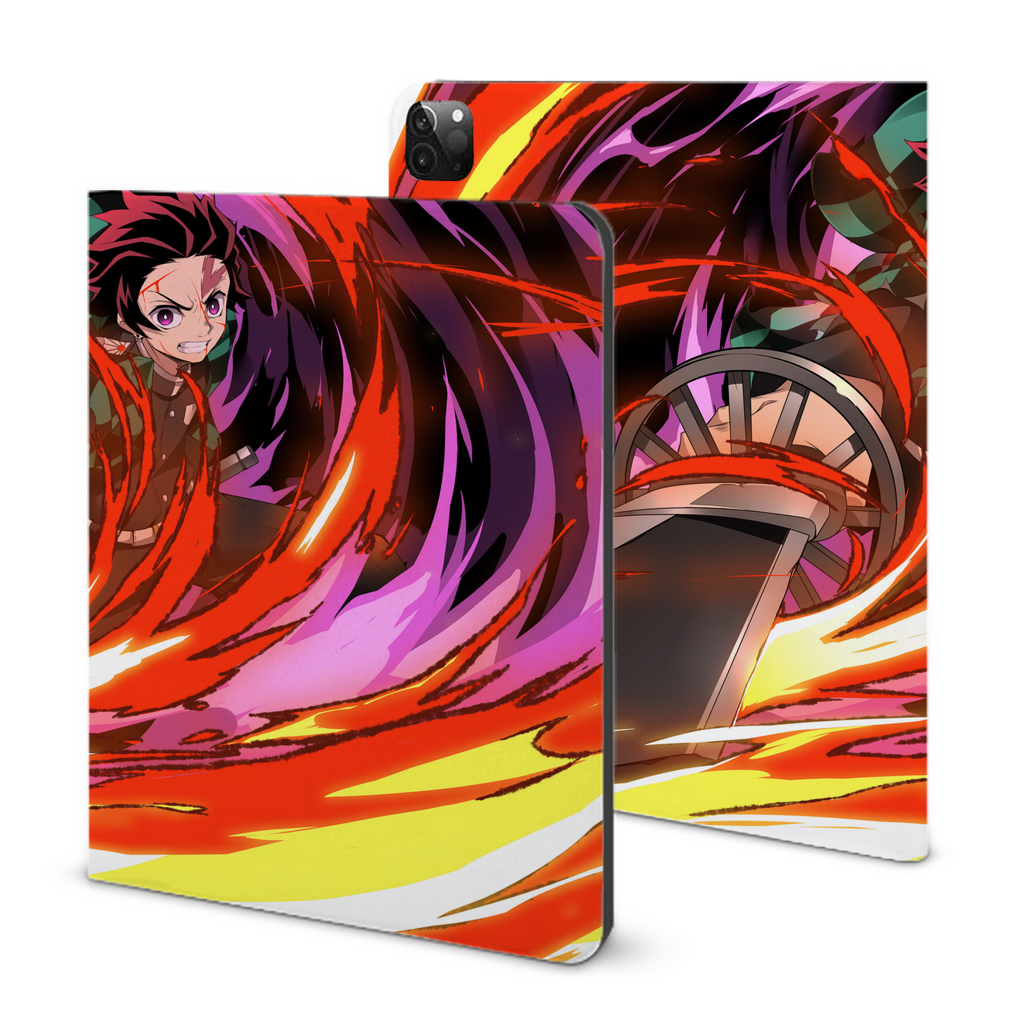 （画像用） 鬼滅の刃（きめつのやいば）竈門 炭治郎／かまど たんじろう Kamado Tanjirou IPadケース ペンホルダー付き ブックスタイルデザイン